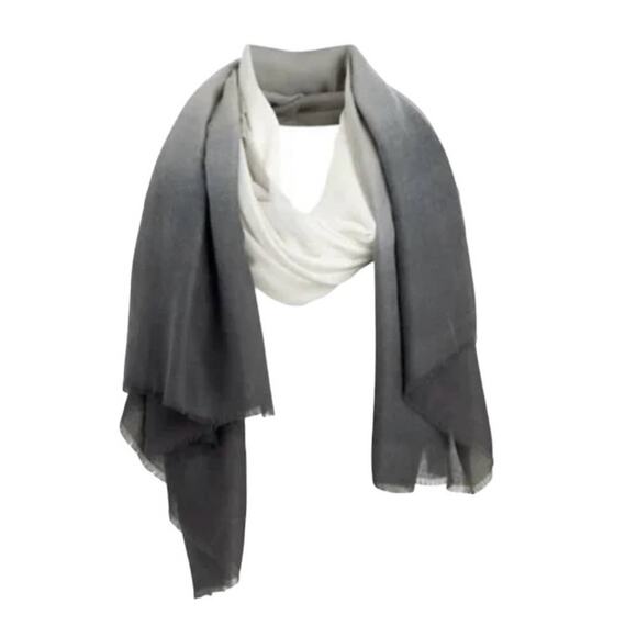 NIP! Carly Cushnie Luxury Grey Horizon Ombre Oversized Scarf - Picture 2 of 12